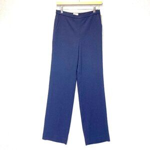 Aritizia Babaton Pull On Dress Pants Womens Size 6 Navy Blue Wide Leg Office EUC